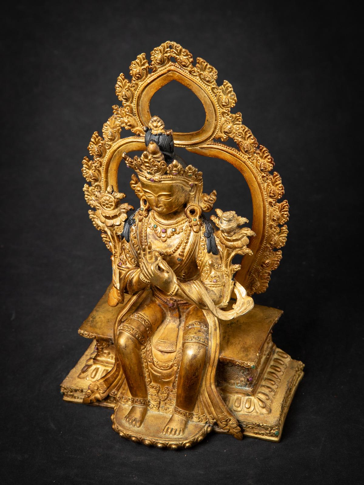 Chinesische Maitreya-Buddha-Statue aus altem Bronze des mittleren 20. Jahrhunderts 9