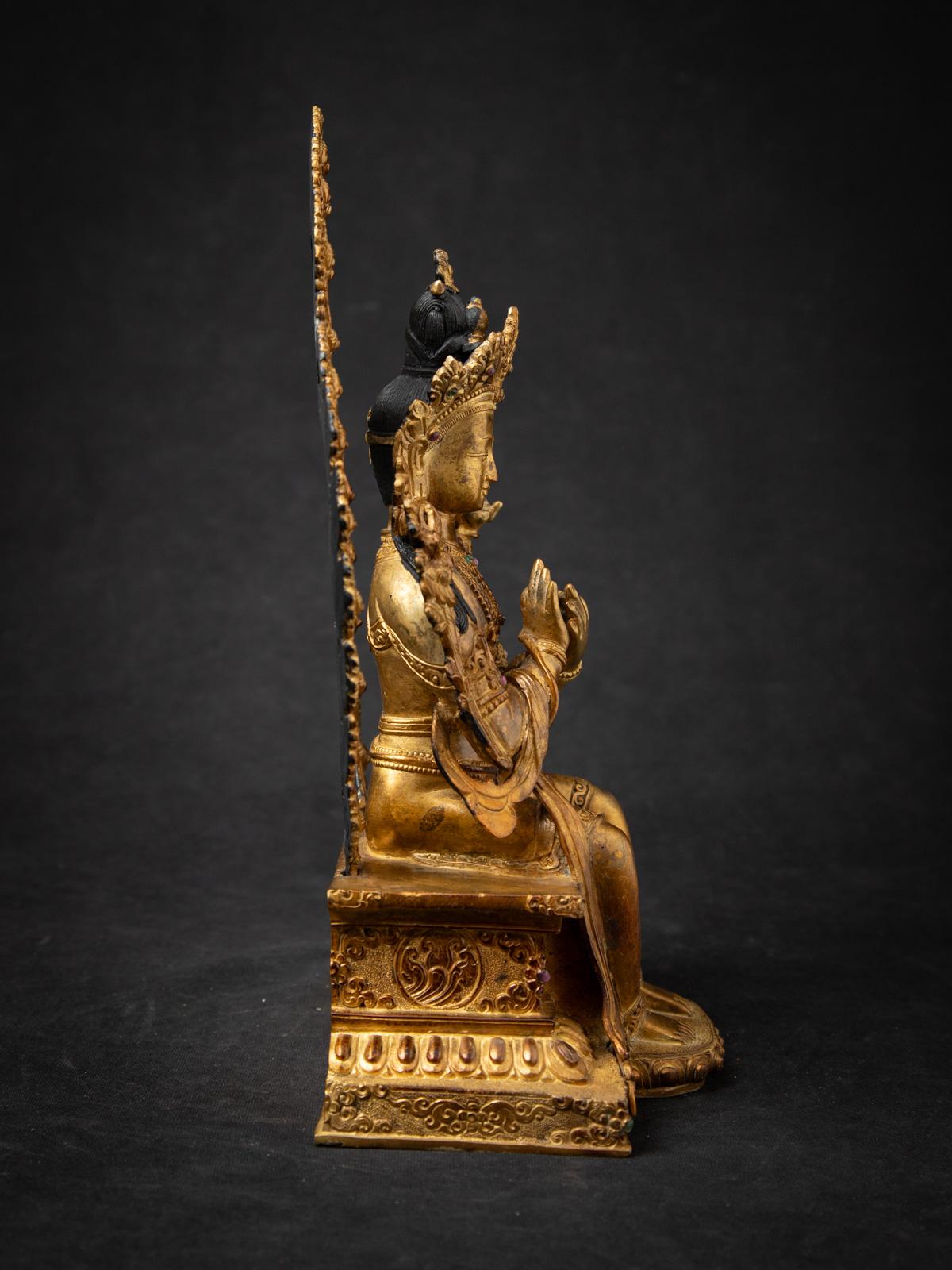 Chinesische Maitreya-Buddha-Statue aus altem Bronze des mittleren 20. Jahrhunderts 1