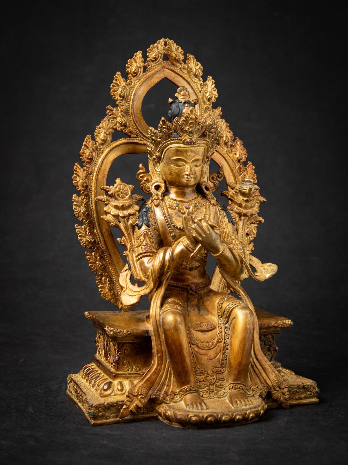 Chinesische Maitreya-Buddha-Statue aus altem Bronze des mittleren 20. Jahrhunderts 2