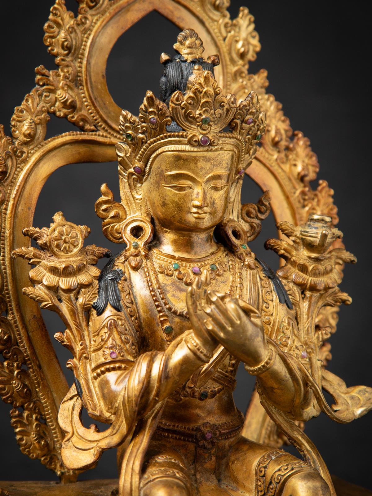 Chinesische Maitreya-Buddha-Statue aus altem Bronze des mittleren 20. Jahrhunderts 3