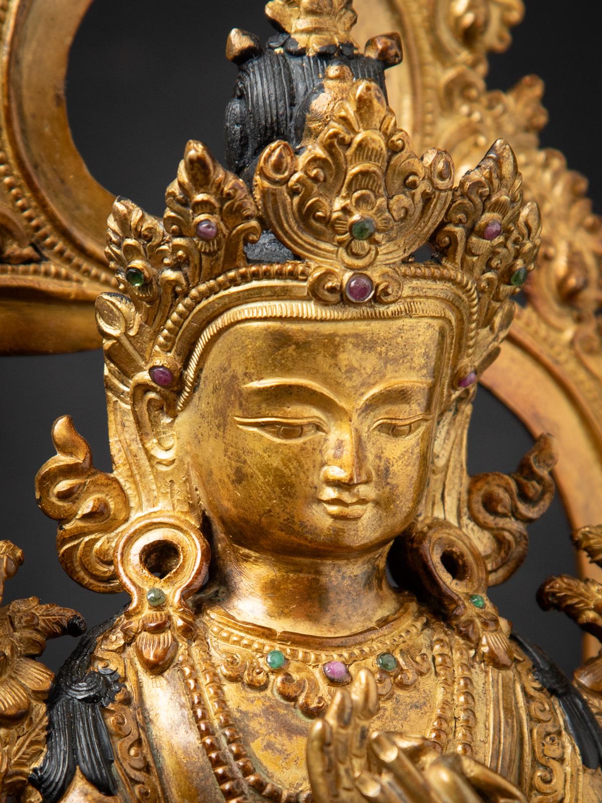 Chinesische Maitreya-Buddha-Statue aus altem Bronze des mittleren 20. Jahrhunderts 4