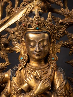 Middle 20th century Old bronze Nepali Manjushri statue from Nepal