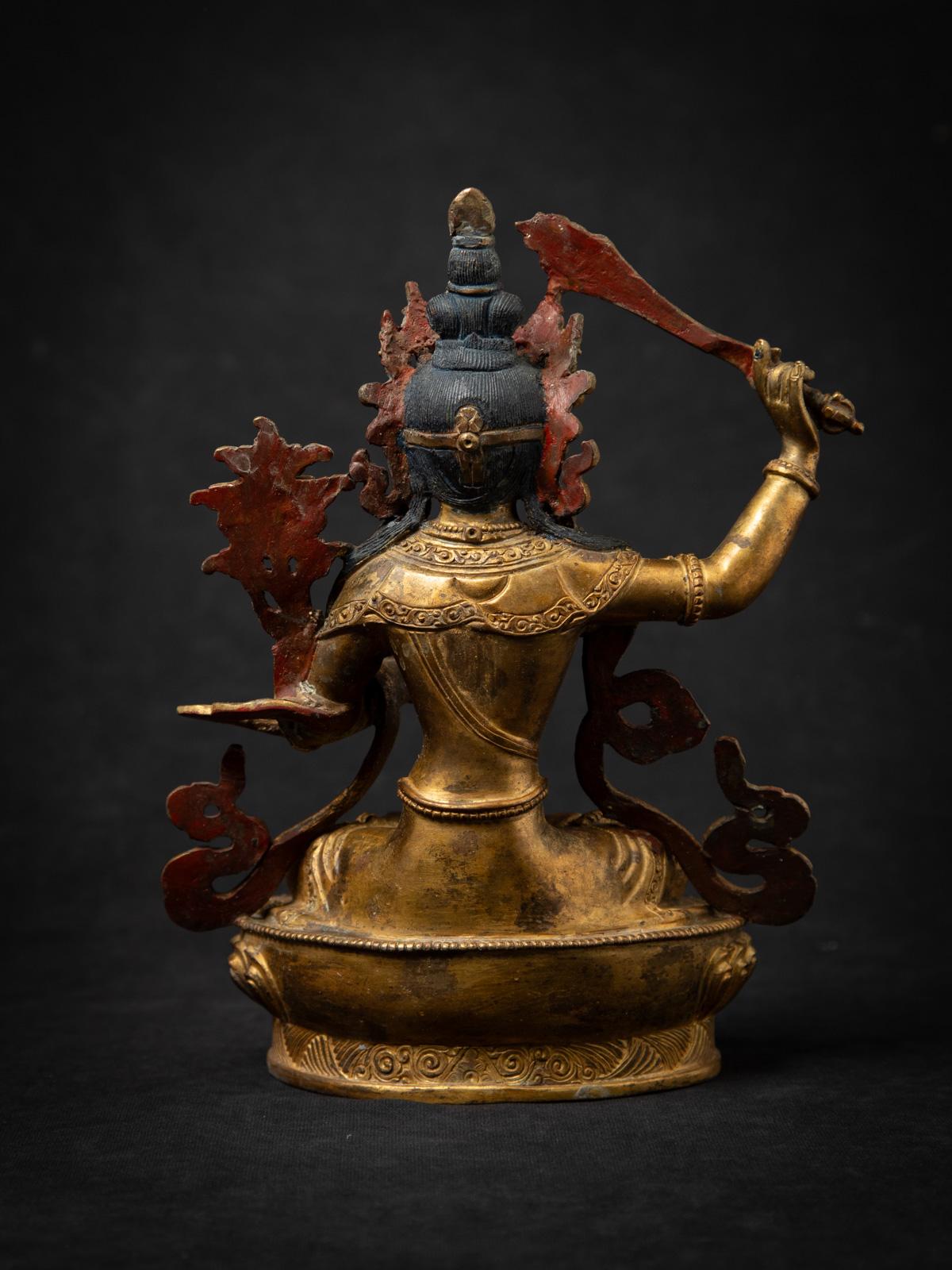 Middle 20th century Old bronze Nepali Manjushri statue from Nepal For Sale 3