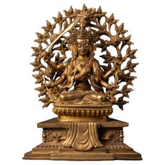 Middle 20th century Old bronze Nepali Manjushri statue from Nepal