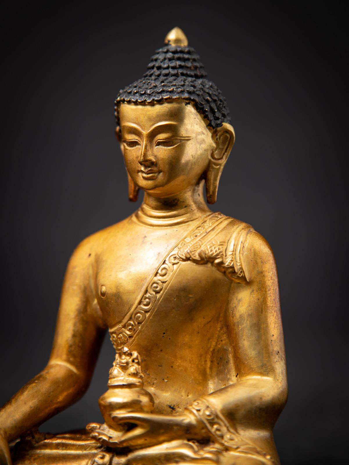 Middle 20th century Old bronze Nepali Medicine Buddha statue - OriginalBuddhas 4
