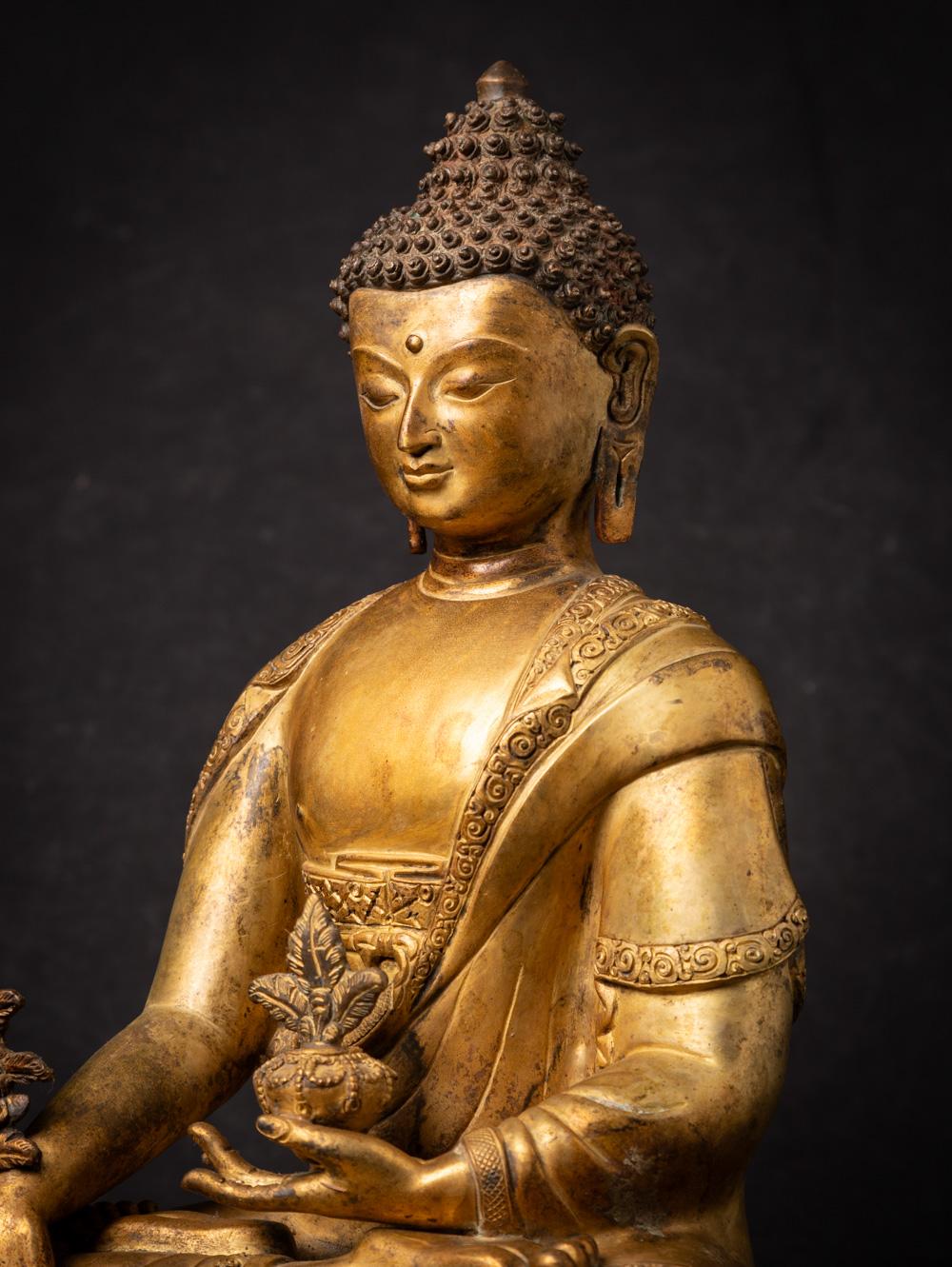 Middle 20th century old bronze Nepali Medicine Buddha statue - OriginalBuddhas 5