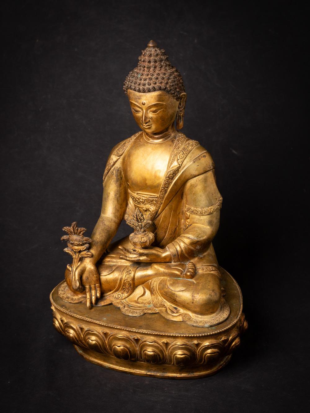 Middle 20th century old bronze Nepali Medicine Buddha statue - OriginalBuddhas 7