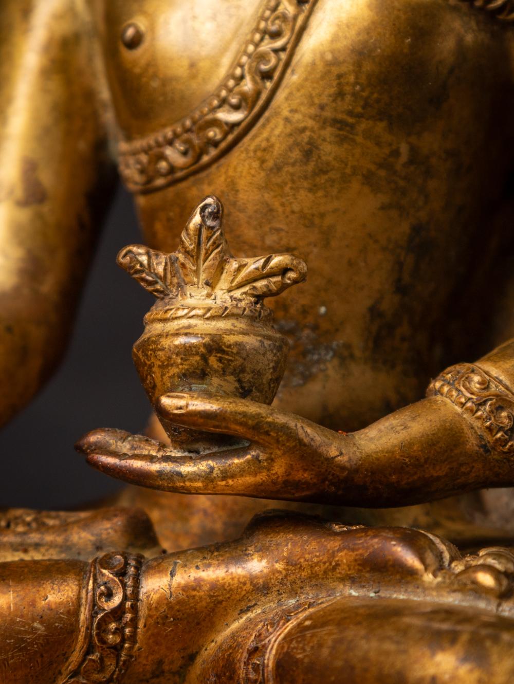 Middle 20th century old bronze Nepali Medicine Buddha statue - OriginalBuddhas 8