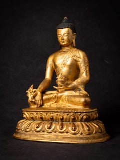 Middle 20th century old bronze Nepali Medicine Buddha statue - OriginalBuddhas