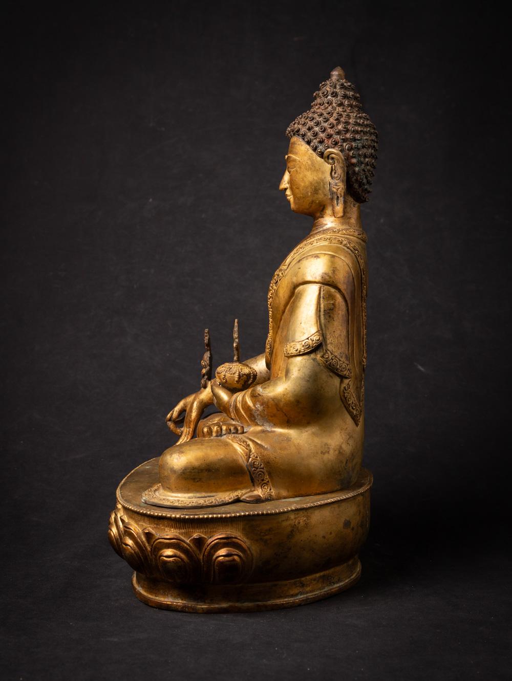 Nepalese Middle 20th century old bronze Nepali Medicine Buddha statue - OriginalBuddhas