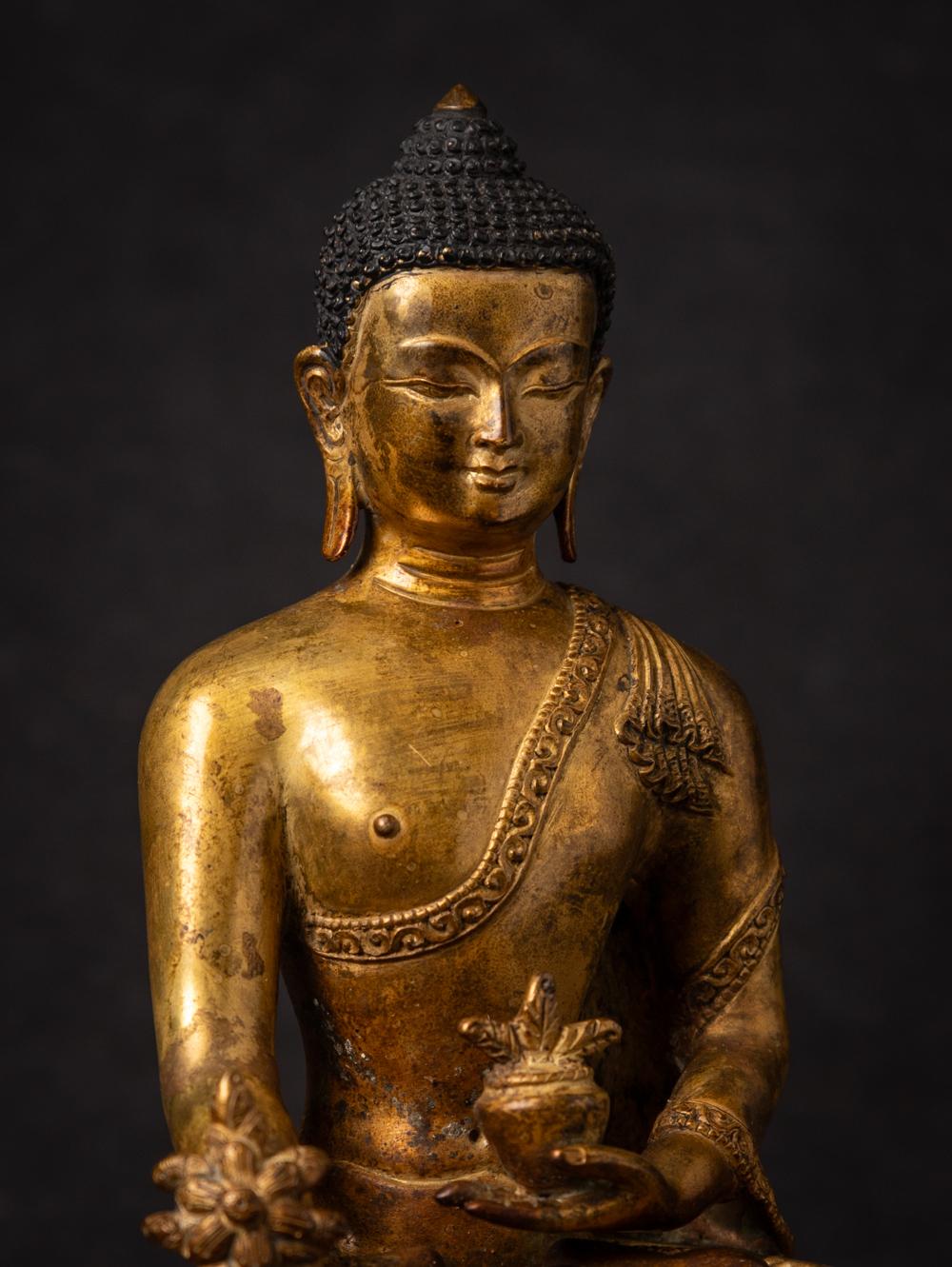 Nepalese Middle 20th century old bronze Nepali Medicine Buddha statue - OriginalBuddhas