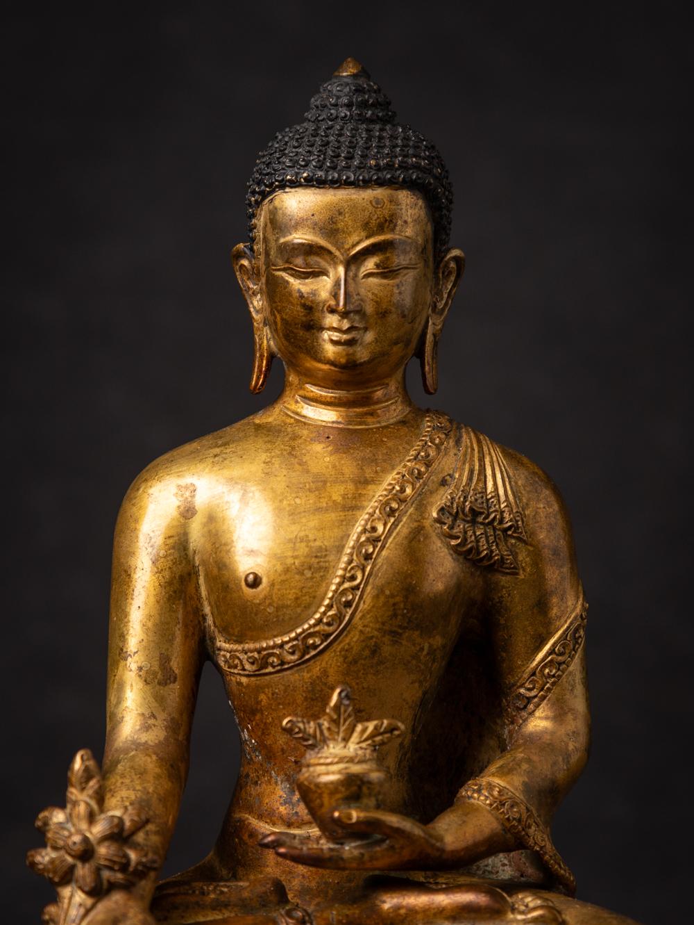 20th Century Middle 20th century old bronze Nepali Medicine Buddha statue - OriginalBuddhas