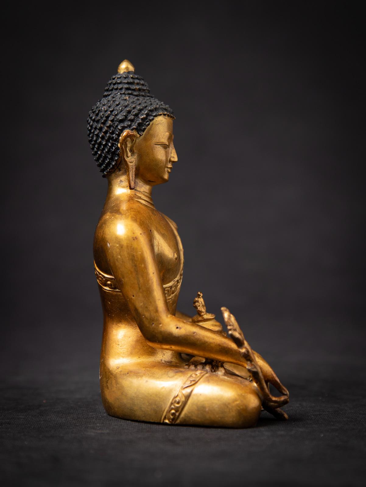 20th Century Middle 20th century Old bronze Nepali Medicine Buddha statue - OriginalBuddhas