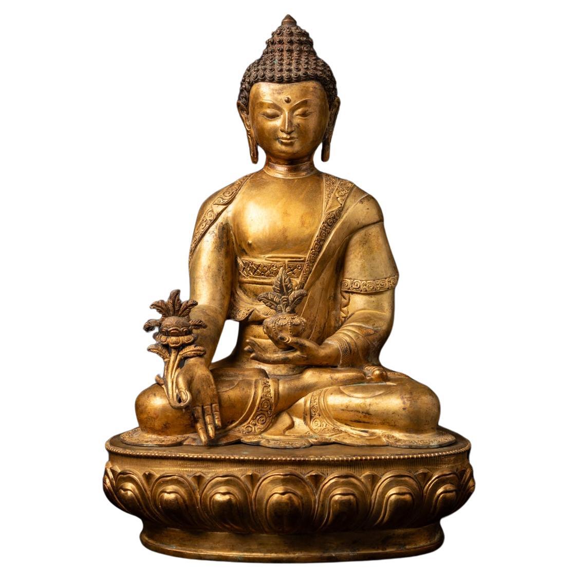 Middle 20th century old bronze Nepali Medicine Buddha statue - OriginalBuddhas