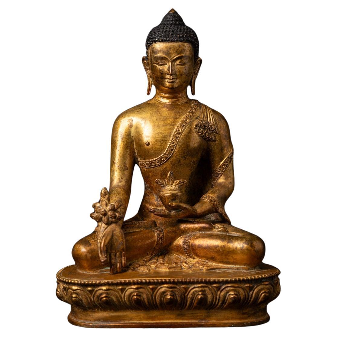Middle 20th century old bronze Nepali Medicine Buddha statue - OriginalBuddhas
