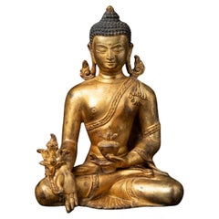 Middle 20th century Old bronze Nepali Medicine Buddha statue - OriginalBuddhas