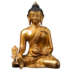 Middle 20th century Old bronze Nepali Medicine Buddha statue - OriginalBuddhas