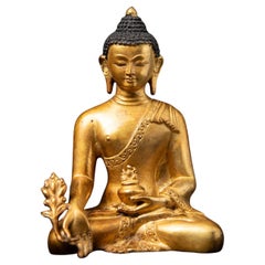 Middle 20th century Old bronze Nepali Medicine Buddha statue - OriginalBuddhas