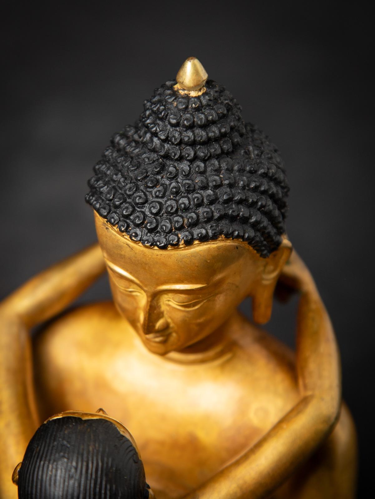 Milieu du 20e siècle Statue en bronze ancien de Samantabhadra du Népal Bon état - En vente à DEVENTER, NL