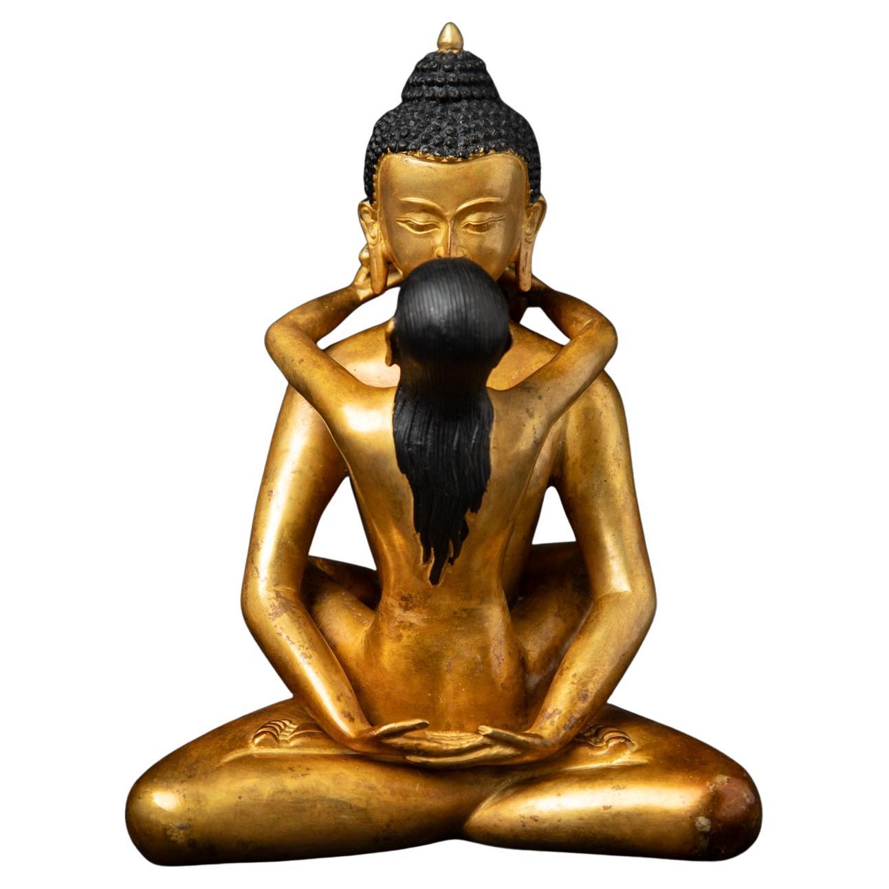 Milieu du 20e siècle Statue en bronze ancien de Samantabhadra du Népal en vente