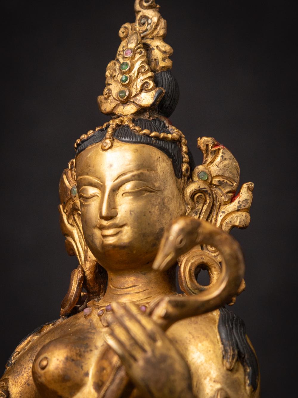 Middle 20th century Old bronze Nepali Saraswati statue - OriginalBuddhas 4