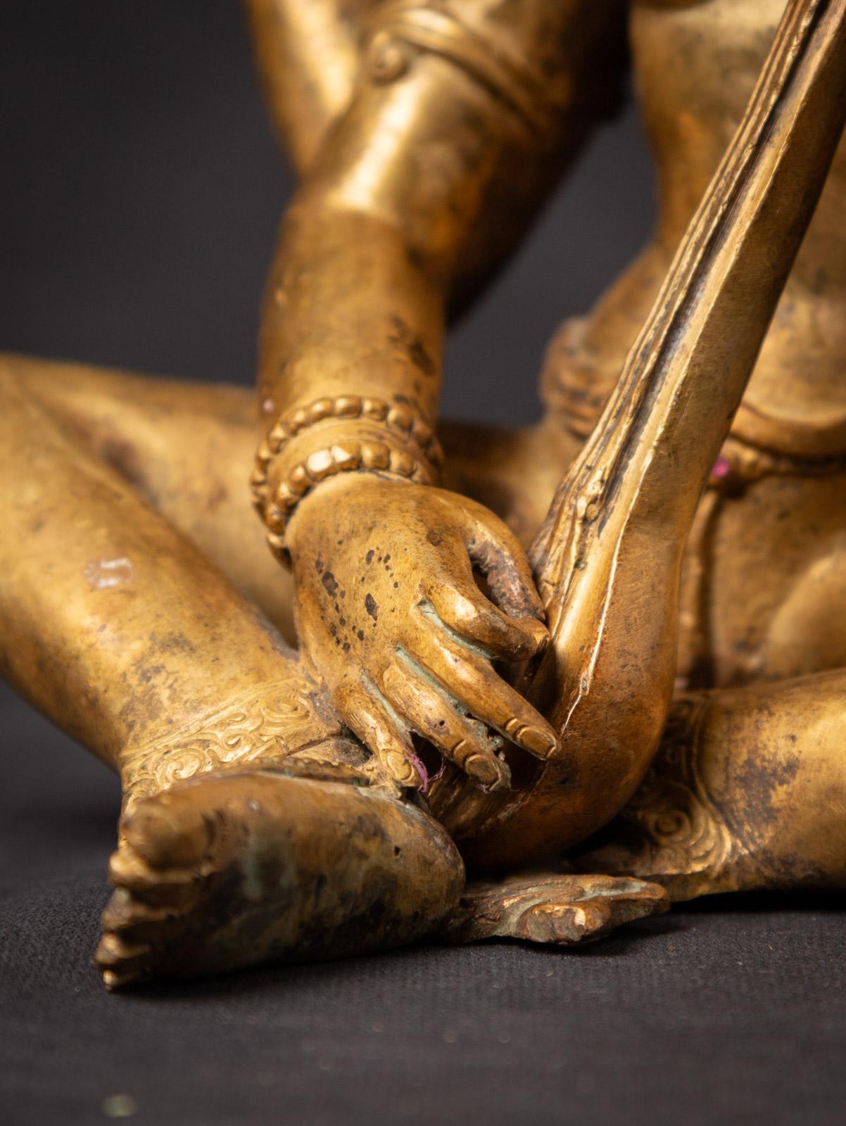 Saraswati-Statue aus altem Bronze des mittleren 20. Jahrhunderts – OriginalBuddhas 10