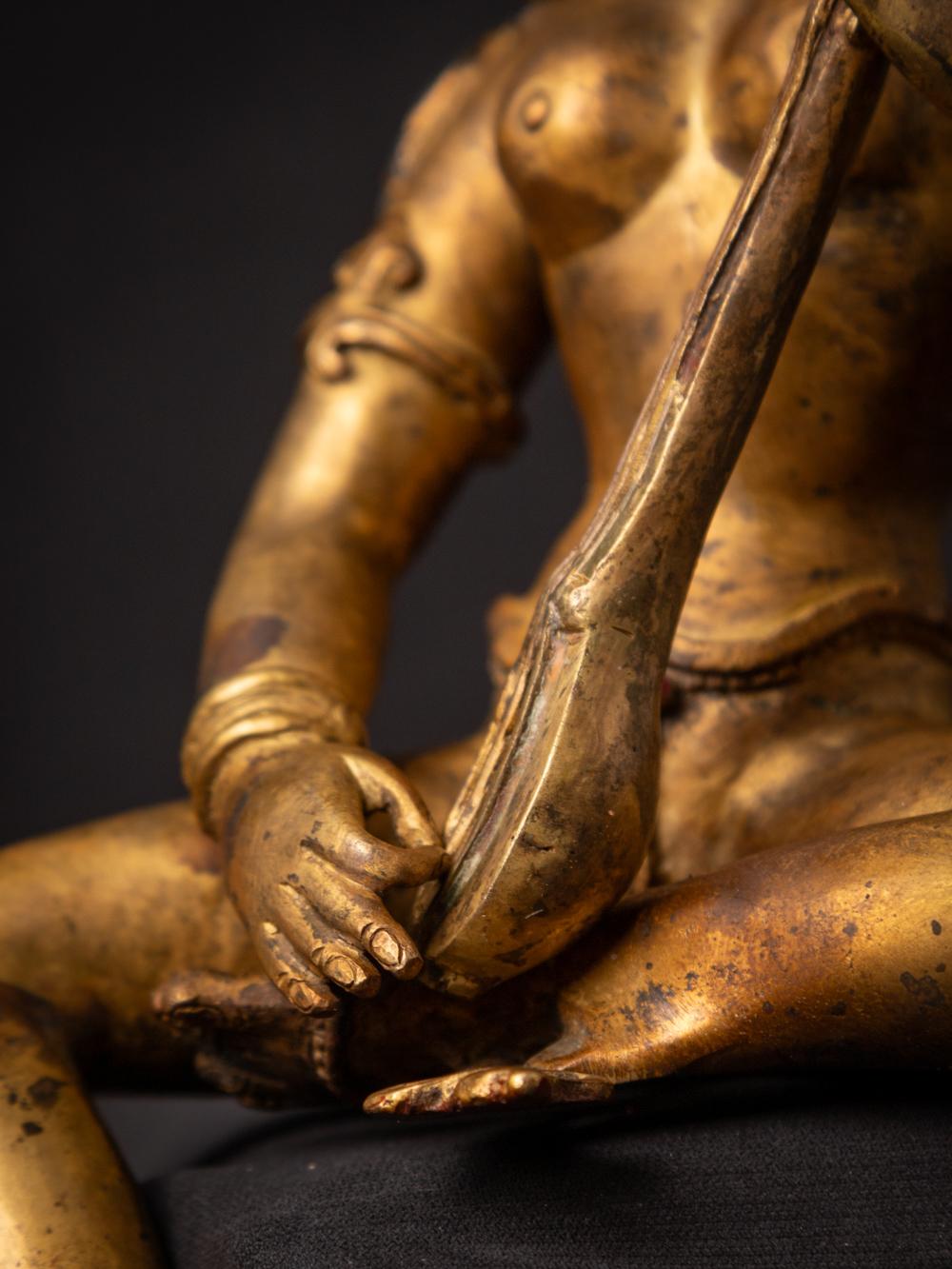 Middle 20th century Old bronze Nepali Saraswati statue - OriginalBuddhas 10