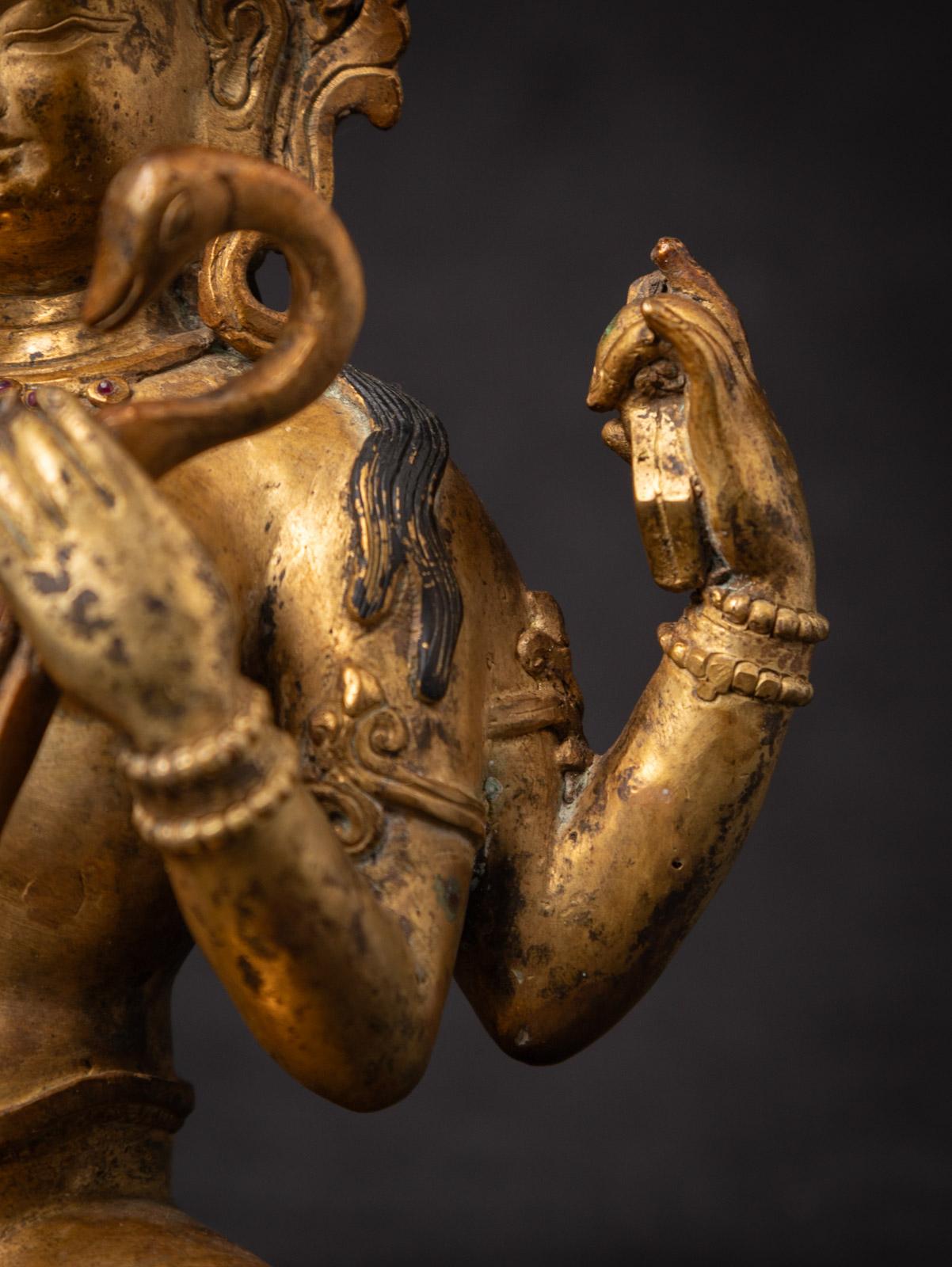 Middle 20th century Old bronze Nepali Saraswati statue - OriginalBuddhas For Sale 10