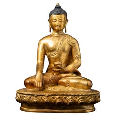 Middle 20th century Old bronze Nepali Shakyamuni Buddha - OriginalBuddhas
