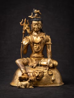 Milieu du 20e siècle Statue de Shiva en bronze du Népal