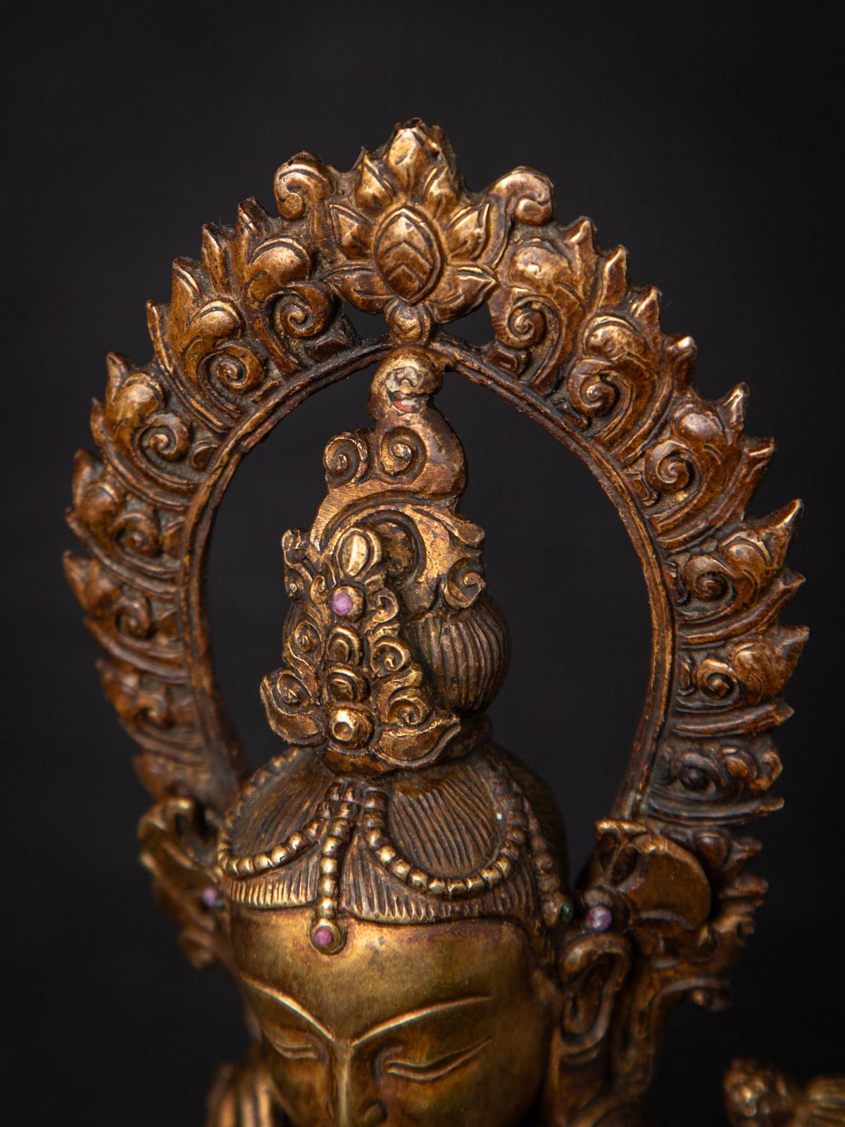 Birmano Statua di Tara nepalese in bronzo della metà del 20° secolo - Buddha originali in vendita