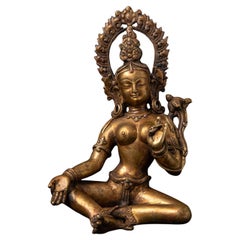 Middle 20th century Old bronze Nepali Tara statue from Nepal - Original Buddhas