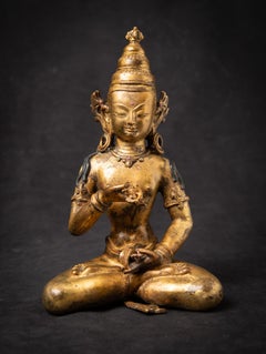 Middle 20th century Old bronze Nepali Vajrasattva statue from Nepal