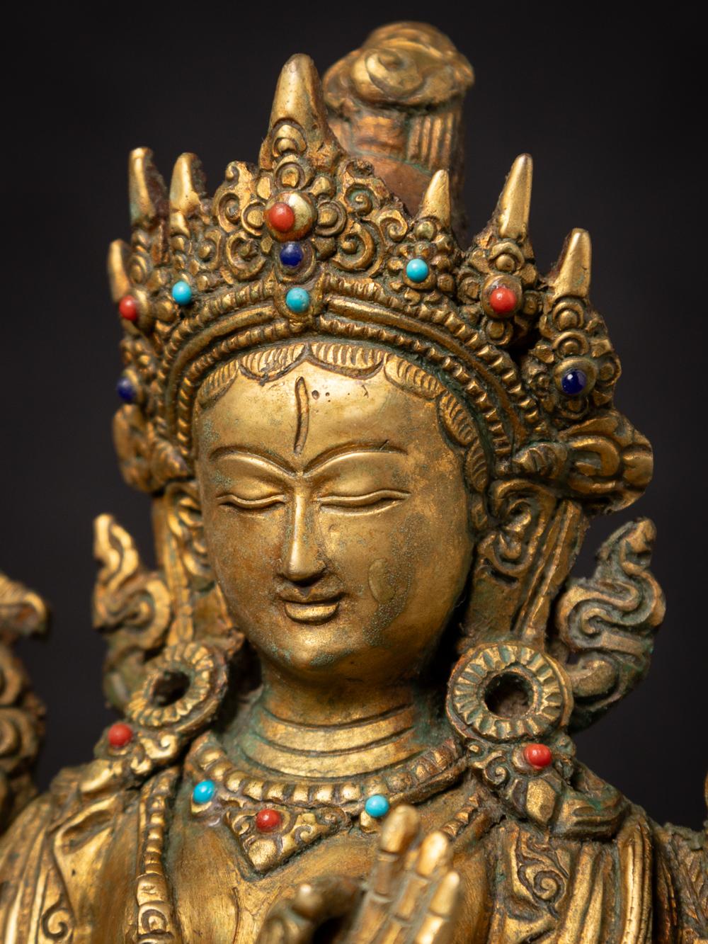 Middle 20th century Old bronze Nepali White Tara statue from Nepal 4