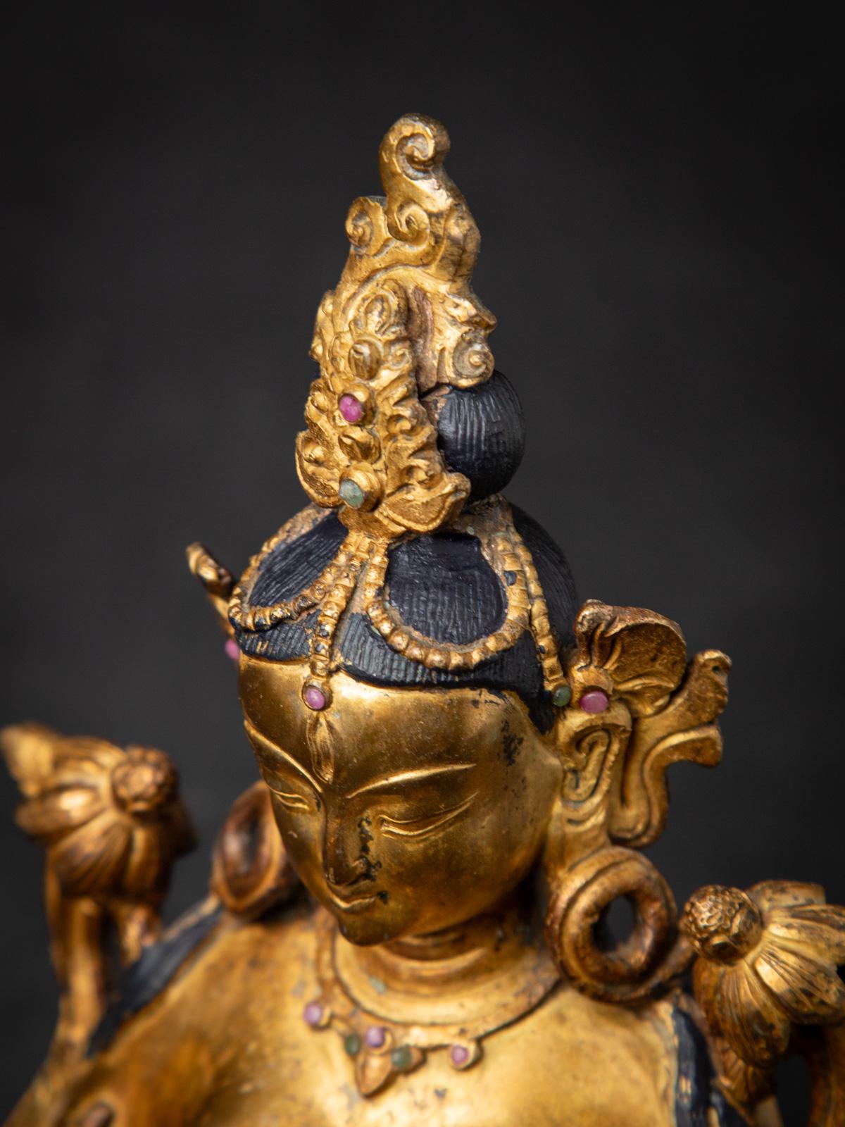 Old Bronze Nepali White Tara-Statue aus Nepal aus dem Mittleren 20. Jahrhundert 10