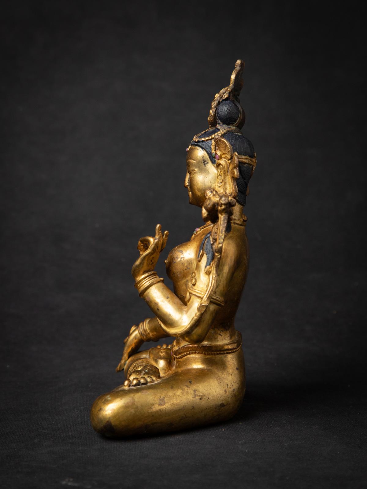 Old Bronze Nepali White Tara-Statue aus Nepal aus dem Mittleren 20. Jahrhundert (Nepalesisch)