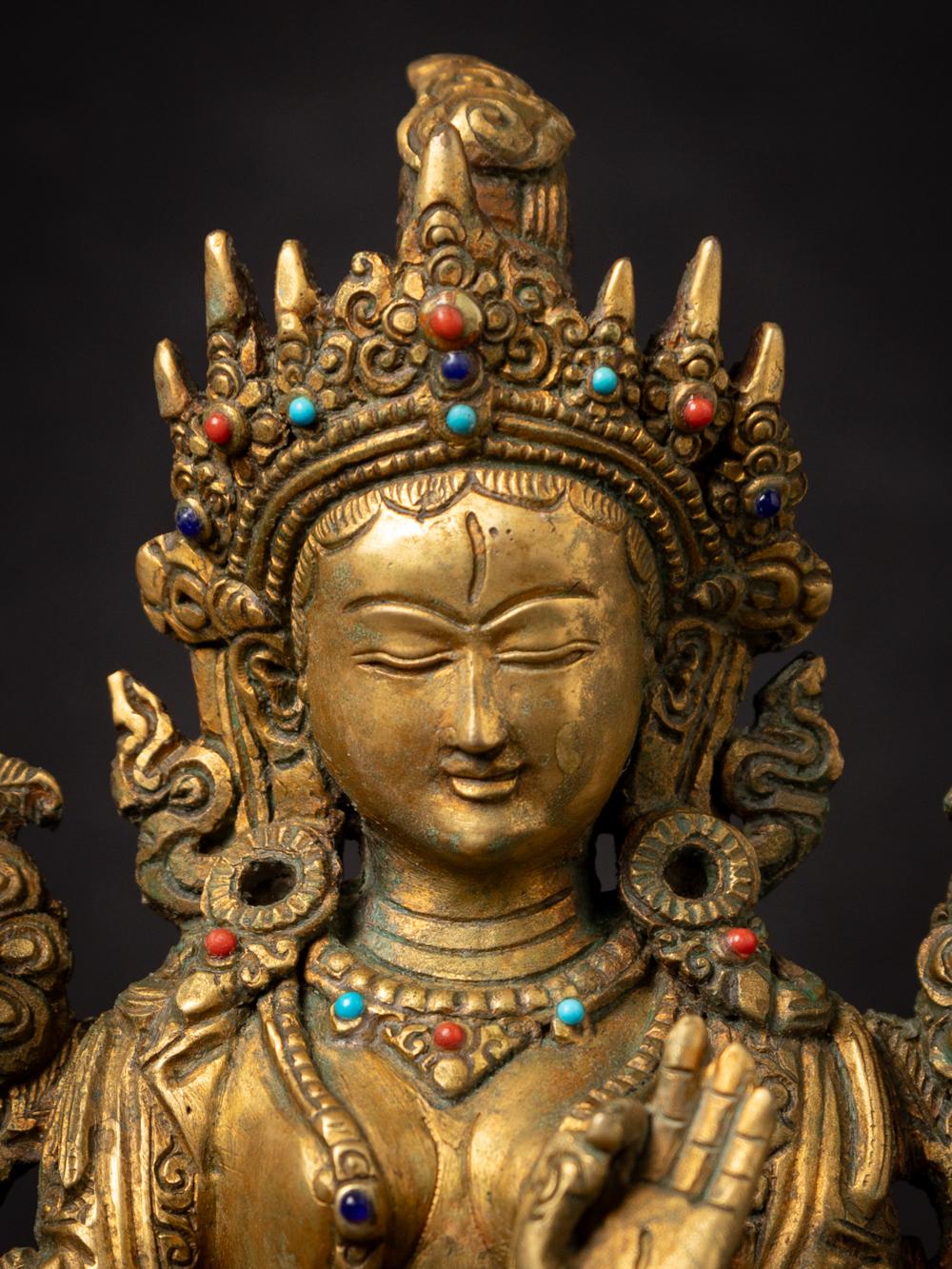 20th Century Middle 20th century Old bronze Nepali White Tara statue from Nepal