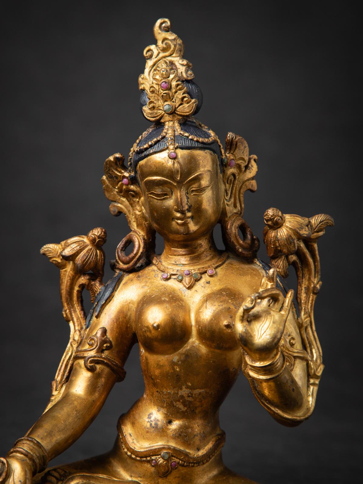 Old Bronze Nepali White Tara-Statue aus Nepal aus dem Mittleren 20. Jahrhundert 5