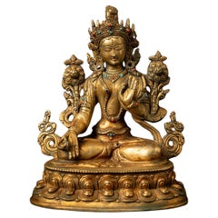 statue Tara blanche népalaise du milieu du 20e siècle