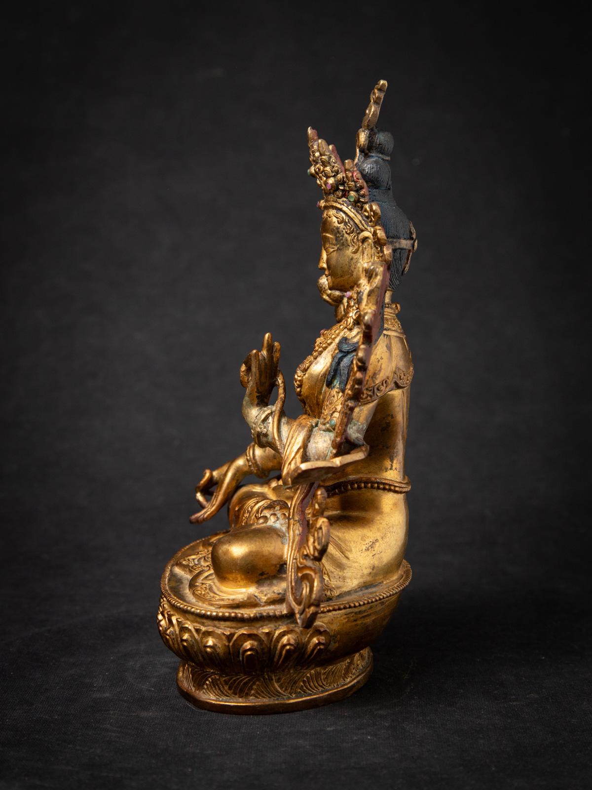 Burmese Middle 20th century Old bronze Nepali White Tara statue in Varada mudra For Sale