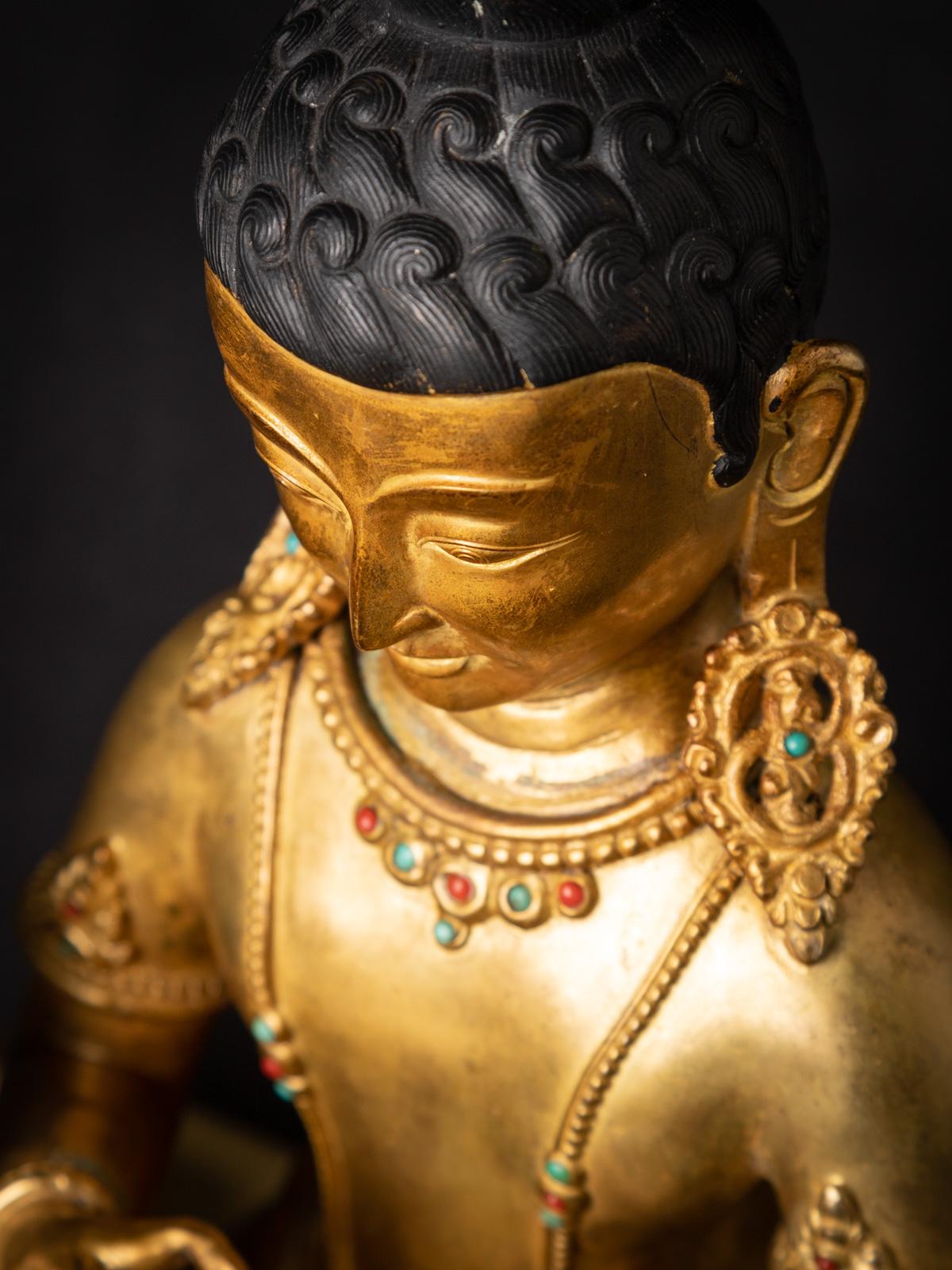 Middle 20th century Old bronze Siddhartha statue with Goose from Nepal 6