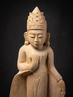 Middle 20th century Old Burmese Sandstone Buddha statue from Burma