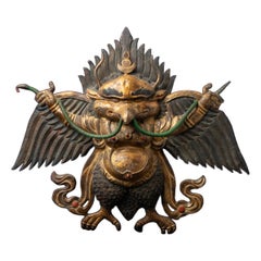 Middle 20th century Old Copper Repousse Garuda bird from Nepal