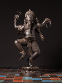 Middle 20th century Old Indian bronze Dancing Ganesha from India