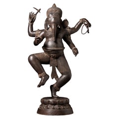Middle 20th century Old Indian bronze Dancing Ganesha from India