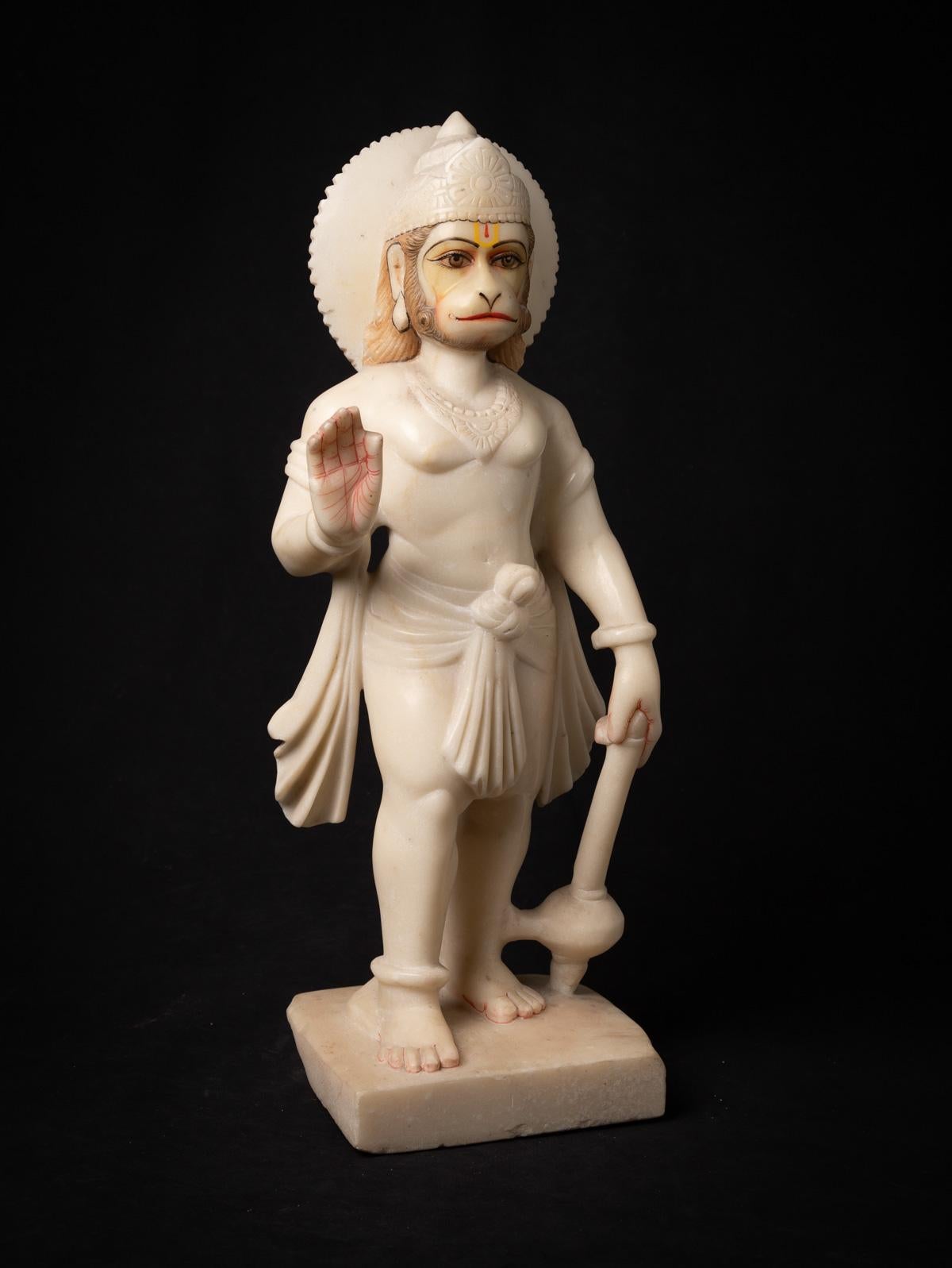 Statue d'Hanuman en marbre de l'Inde ancienne du milieu du 20e siècle - Bouddhas originaux en vente 5