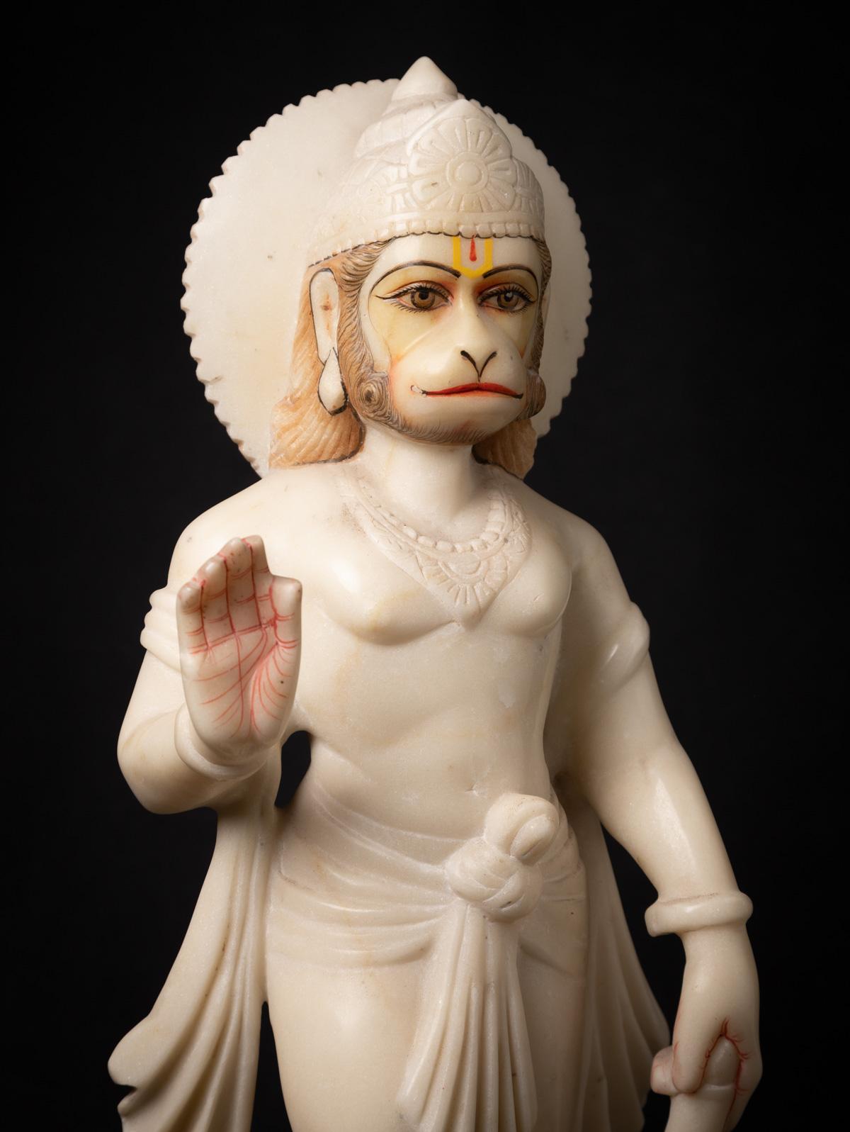 Statue d'Hanuman en marbre de l'Inde ancienne du milieu du 20e siècle - Bouddhas originaux en vente 6