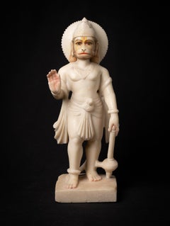 Middle 20th century Old Indian marble Hanuman statue - Original Buddhas