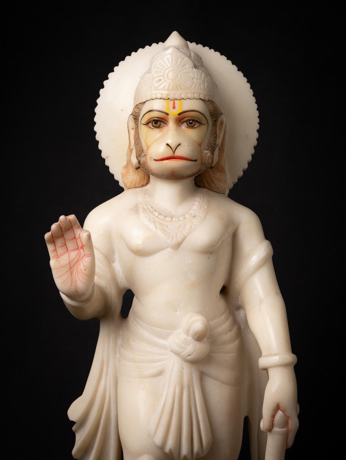 Indien Statue d'Hanuman en marbre de l'Inde ancienne du milieu du 20e siècle - Bouddhas originaux en vente