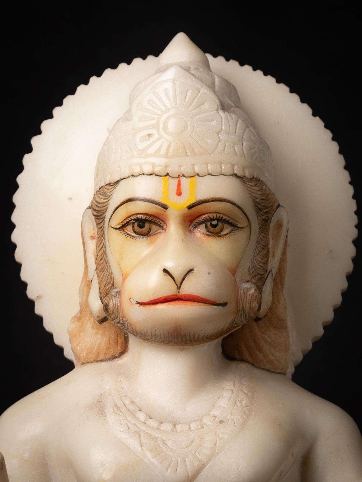 Statue d'Hanuman en marbre de l'Inde ancienne du milieu du 20e siècle - Bouddhas originaux Bon état - En vente à DEVENTER, NL